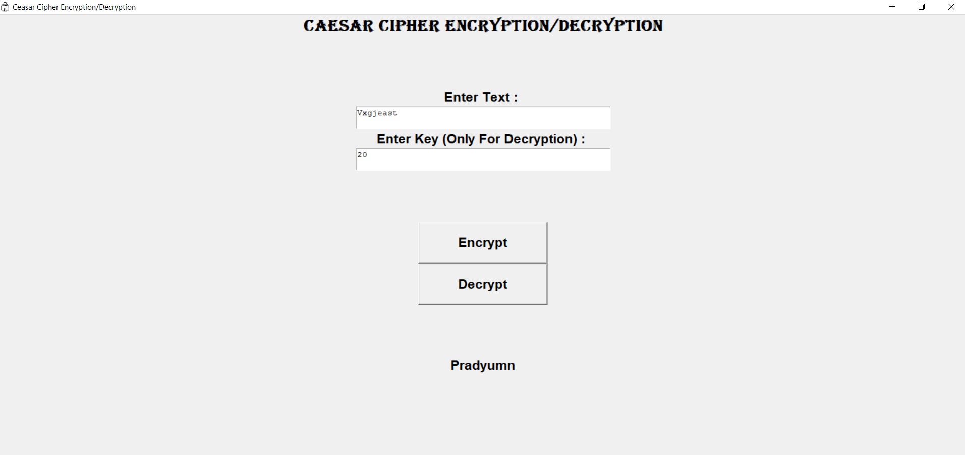 Caesar Cipher